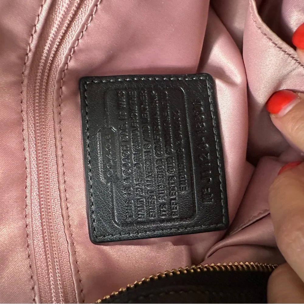 Coach Black Leather Tote with Gold Accents - Picture 8 of 8